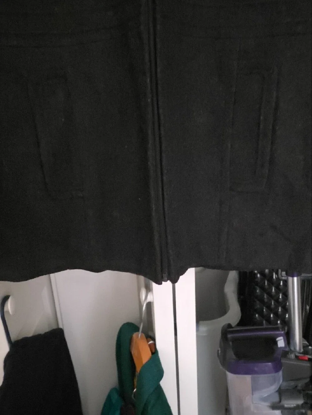 St. John's Bay Black Hooded Zip Jacket Lined Wool Like New